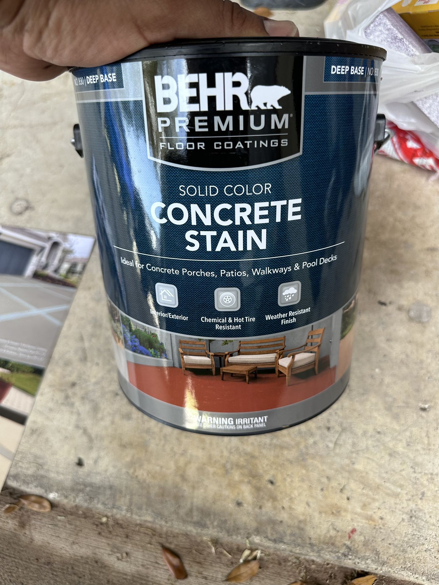 BEHR brand Concrete Stain - Brick Red