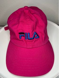 FILA Women's Pink/Blue Adjustable Baseball Cap Cotton Twill Embroidered Logo