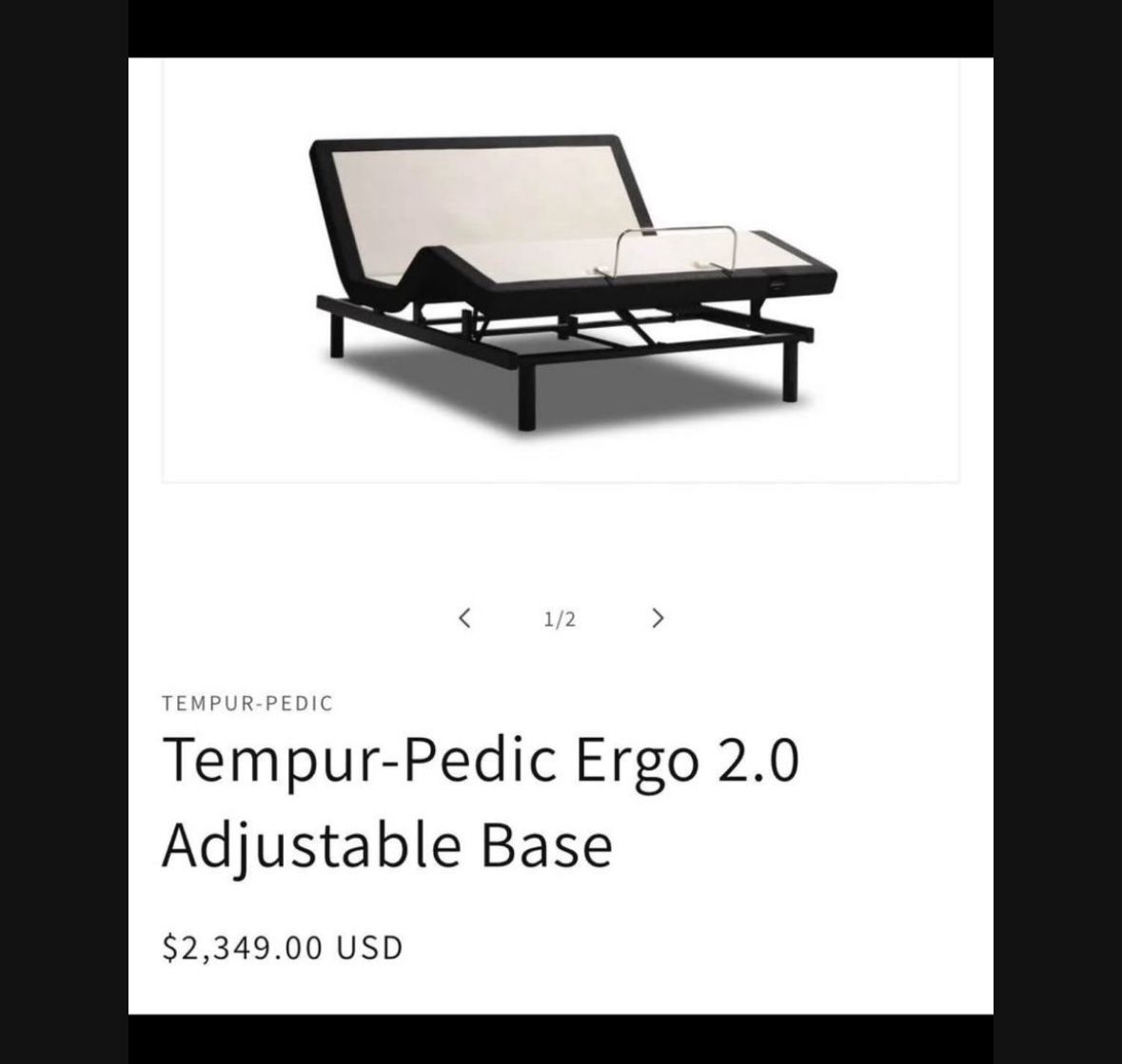 Queen Size Temperpedic Adjustable Base Only/needs Mattress—only A Few Months Old