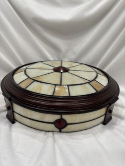 Vintage Tiffany Style Stained Glass Ceiling Fan Light Cover 