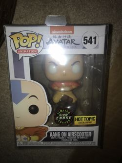 Funko pop hot topic exclusive Nickelodeon avatar aang on airscooter glow chase