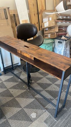 55.1-Inch Console Table with Outlet And Shelves