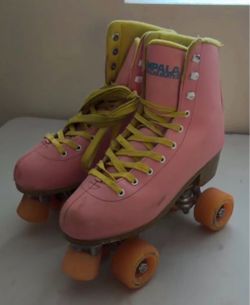 Impala Roller Skates Pink with Yellow Laces