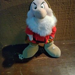 Snow White Grumpy Dwarf Plush W/ Tag Vintage Disney Land