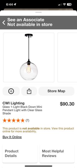 CWI LIGHTING GLASS 1 Light Black Down Mini Pendant Clear Glass Shade 