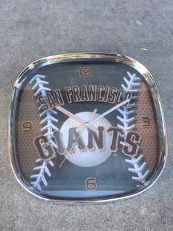 San Francisco Giants clock with chrome