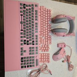 PINK RAZER KEYBOARD COMBO