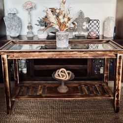 Glass And Wood Entry Table Or Buffet (OBO)