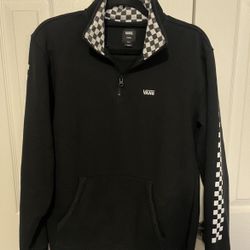 Black Vans Quarter Zip-Up Sweater 