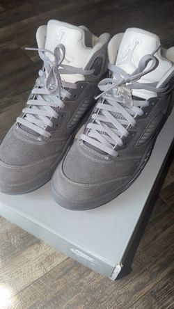 Air Jordan 5 Grey Suede Sneakers