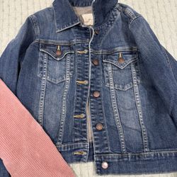 Life In Progress Jacket Womens Small Dark Blue Denim Button Front Crop Jean Jacket
