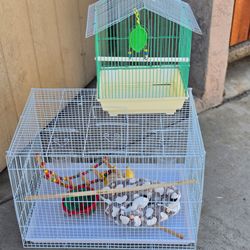 Jaulas de pajaros con camitas y escaleras