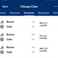Cubs vs Braves - September 1-3