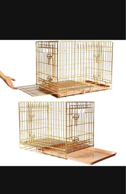 Dog crate wire folding size 36” medium with grid and tray