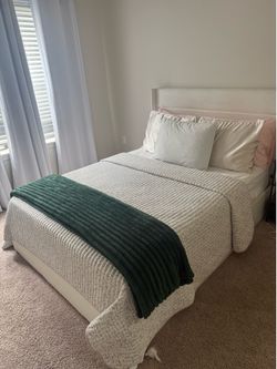 Full size bed frame. New Hybrid mattress Included.