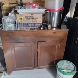 Antique Dry Sink With The Original Metal Water Holder