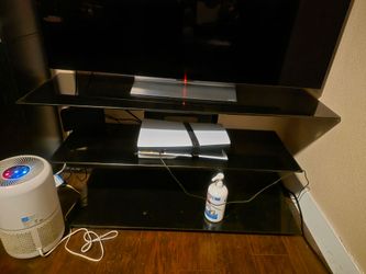 Black Glass 3-Tier TV Stand