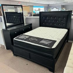 ♥️Valentine's Day SaleMicah Black LED Panel Bedroom Set