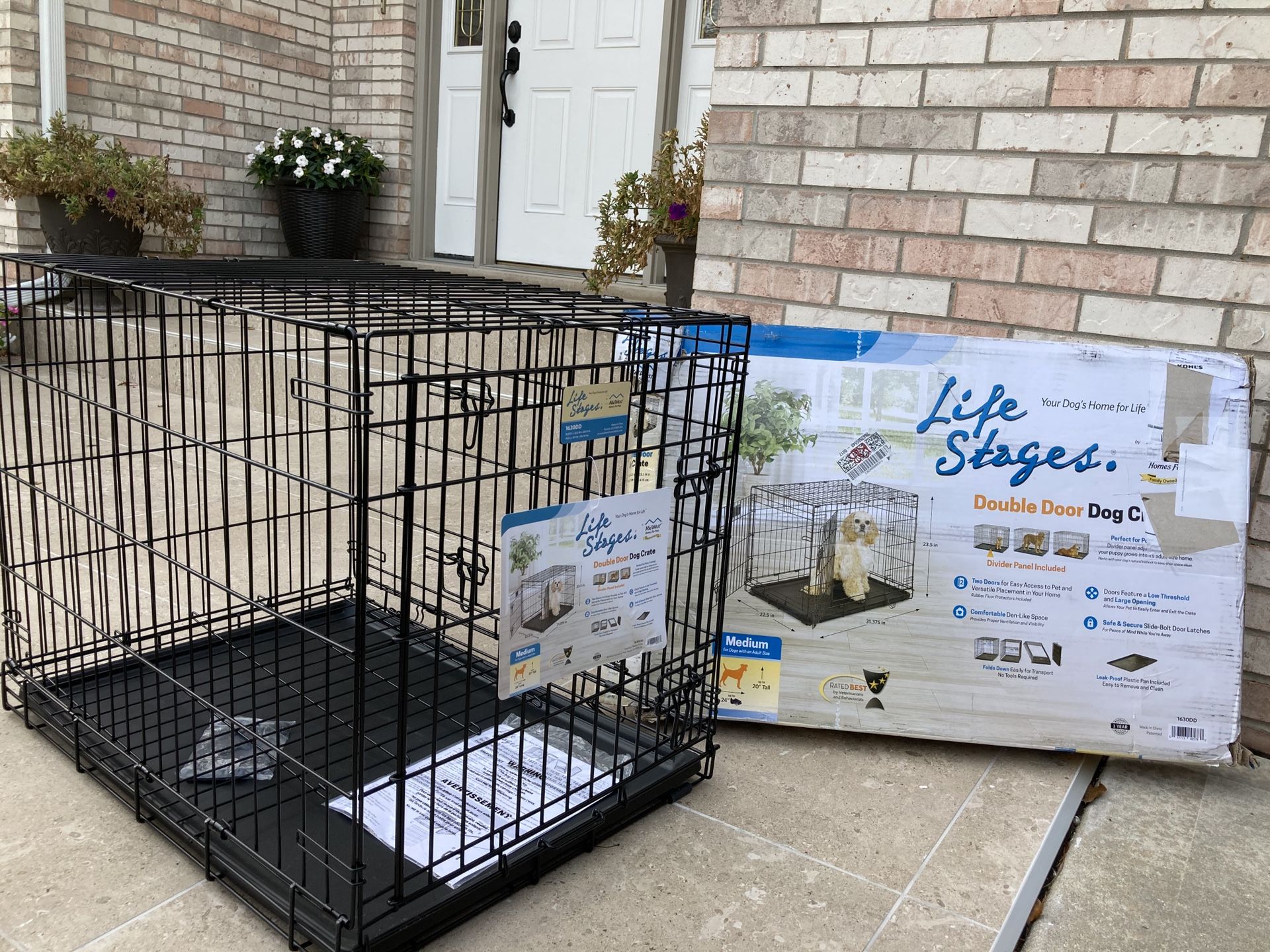 Life stages double door dog cage