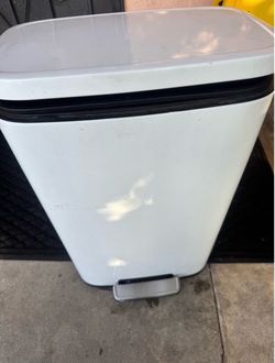 White Step Trash Can
