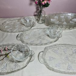 Vintage Pressed Glass Tea Service Lot