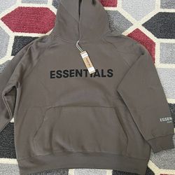 New Essentials Hoodie Size Small Fear Of God Grey/brown