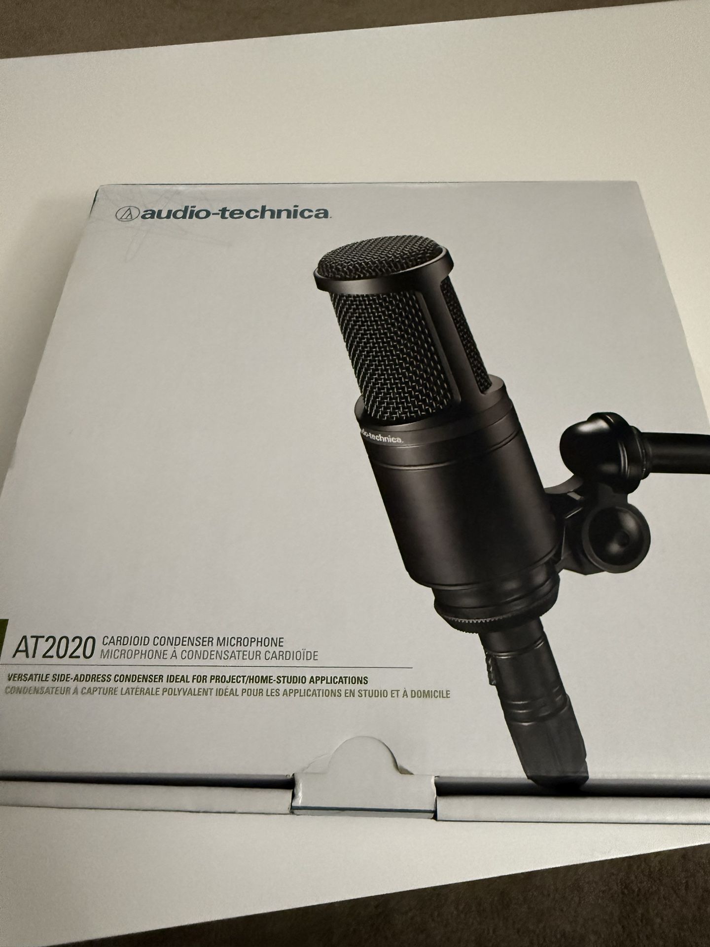 Audio-Technica AT2020 Cardioid Condenser Studio XLR Microphone, Ideal for Project/Home Studio Applications