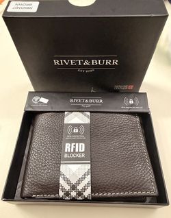 Leather wallet, RFID blocker - NEW