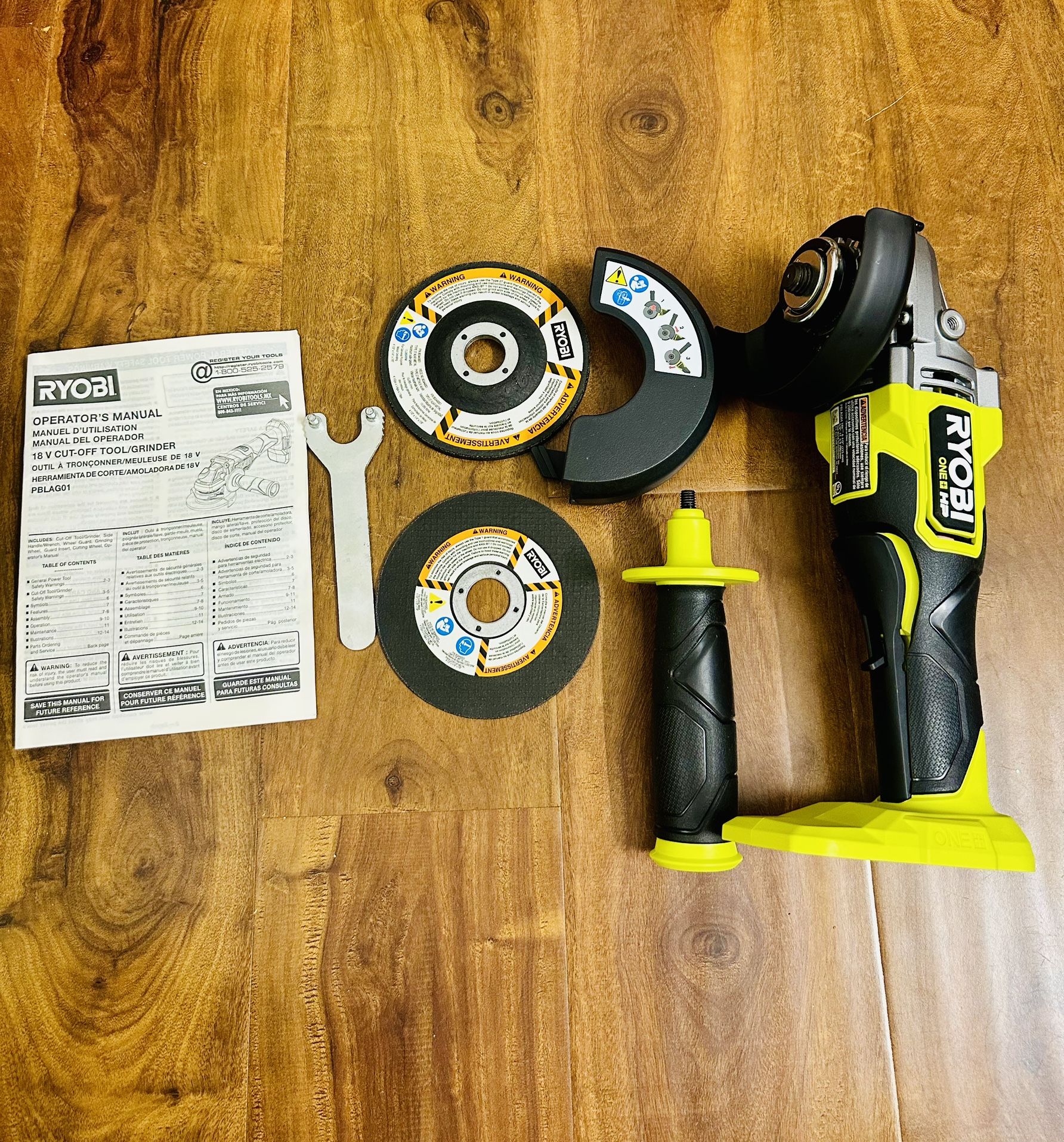 RYOBI Model PBLAG01 18V ONE+ HP Brushless Angle Grinder/Cut-Off Tool New Condition