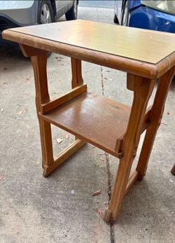 Wooden Side Table with Lower Shelf