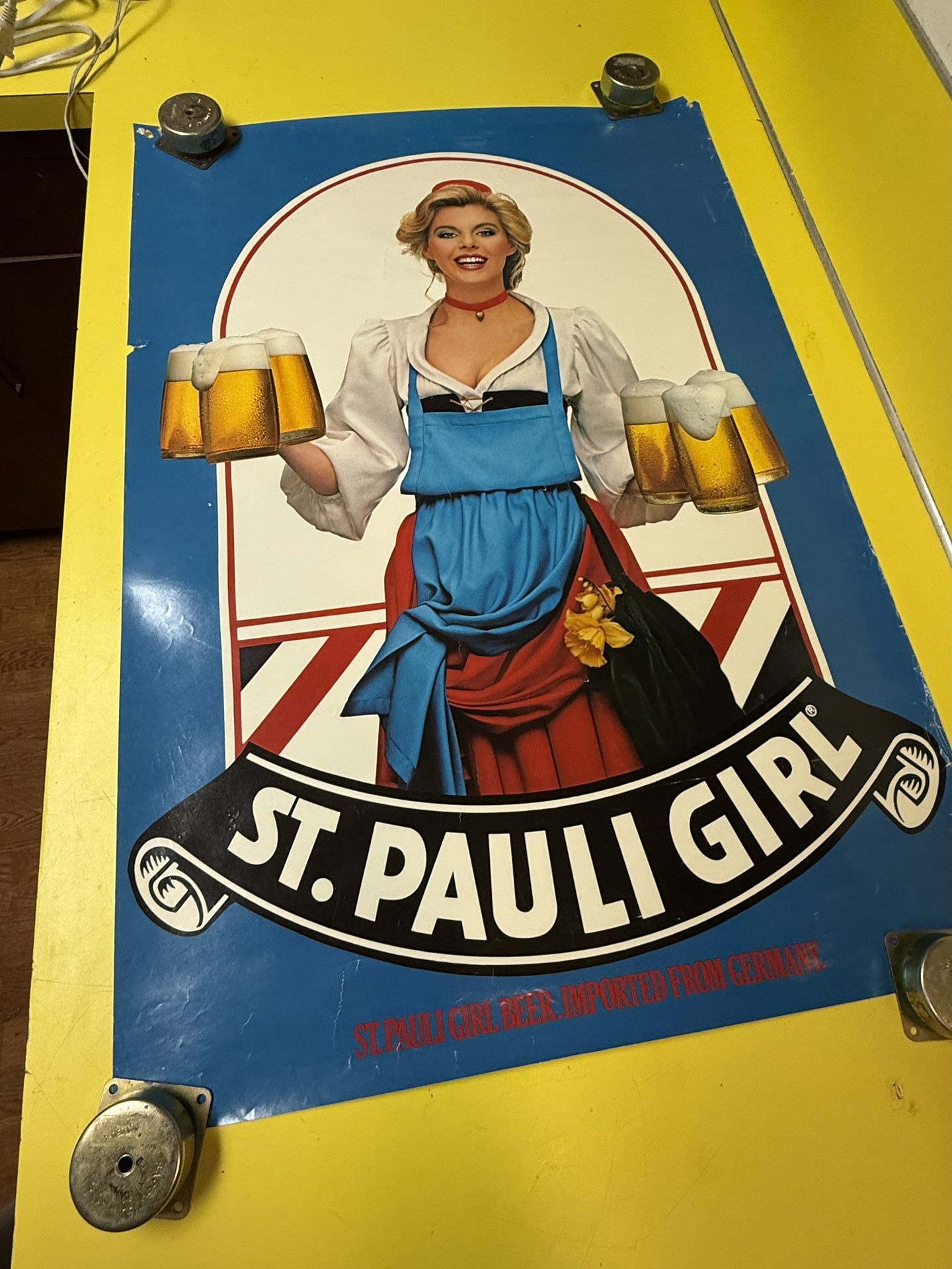 Vintage Original St Pauli Girl, Beer Poster 1982