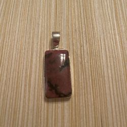 925 Sterling Silver Rhodochrosite Pendant 