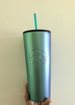 BRAND NEW STARBUCKS TURQUOISE MERMAID-ESQUE STAINLESS STEEL TUMBLER CUP 🧜♀️