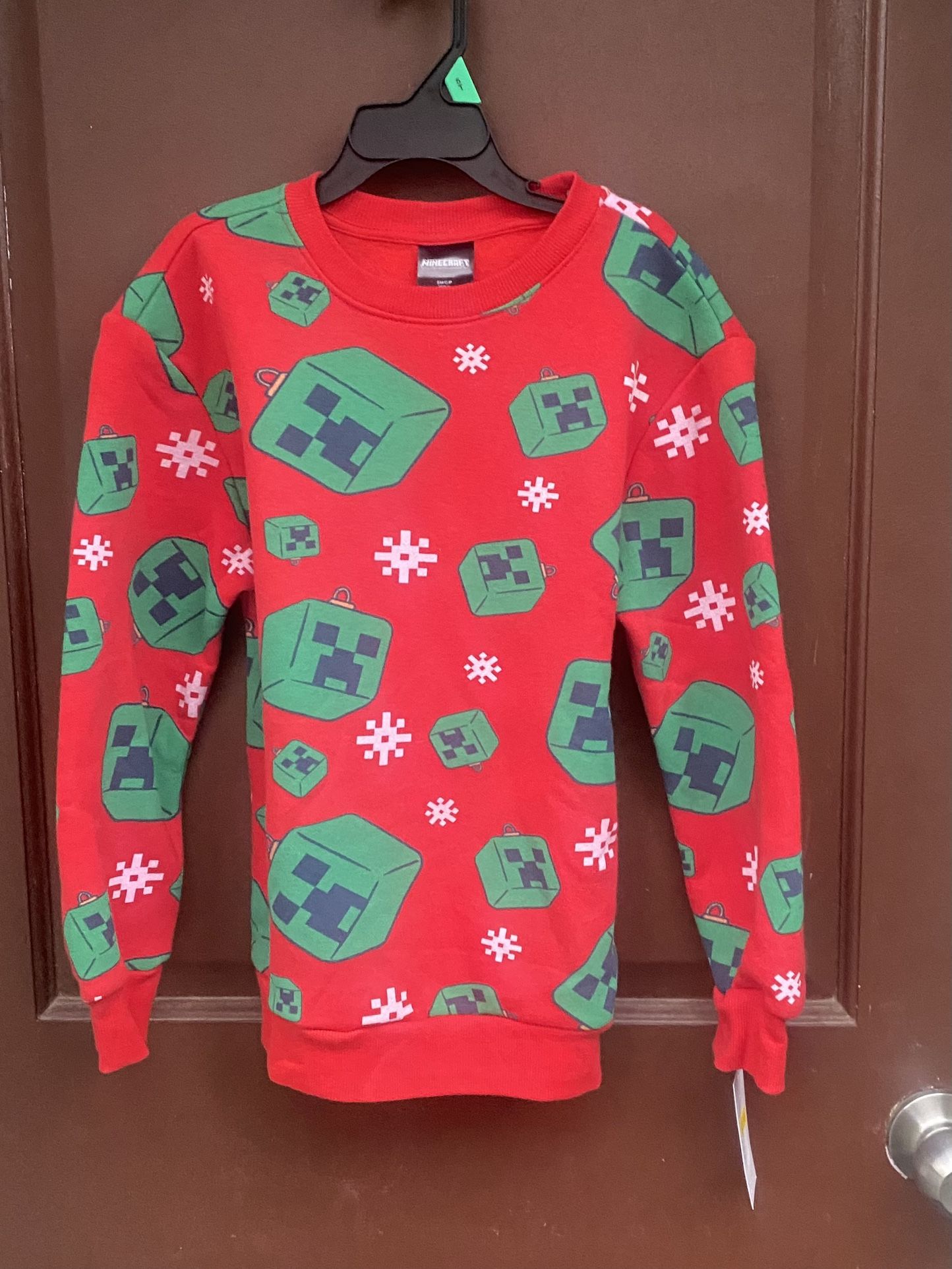 Minecraft Red Holiday Long sleeve Pullover Sweatshirt