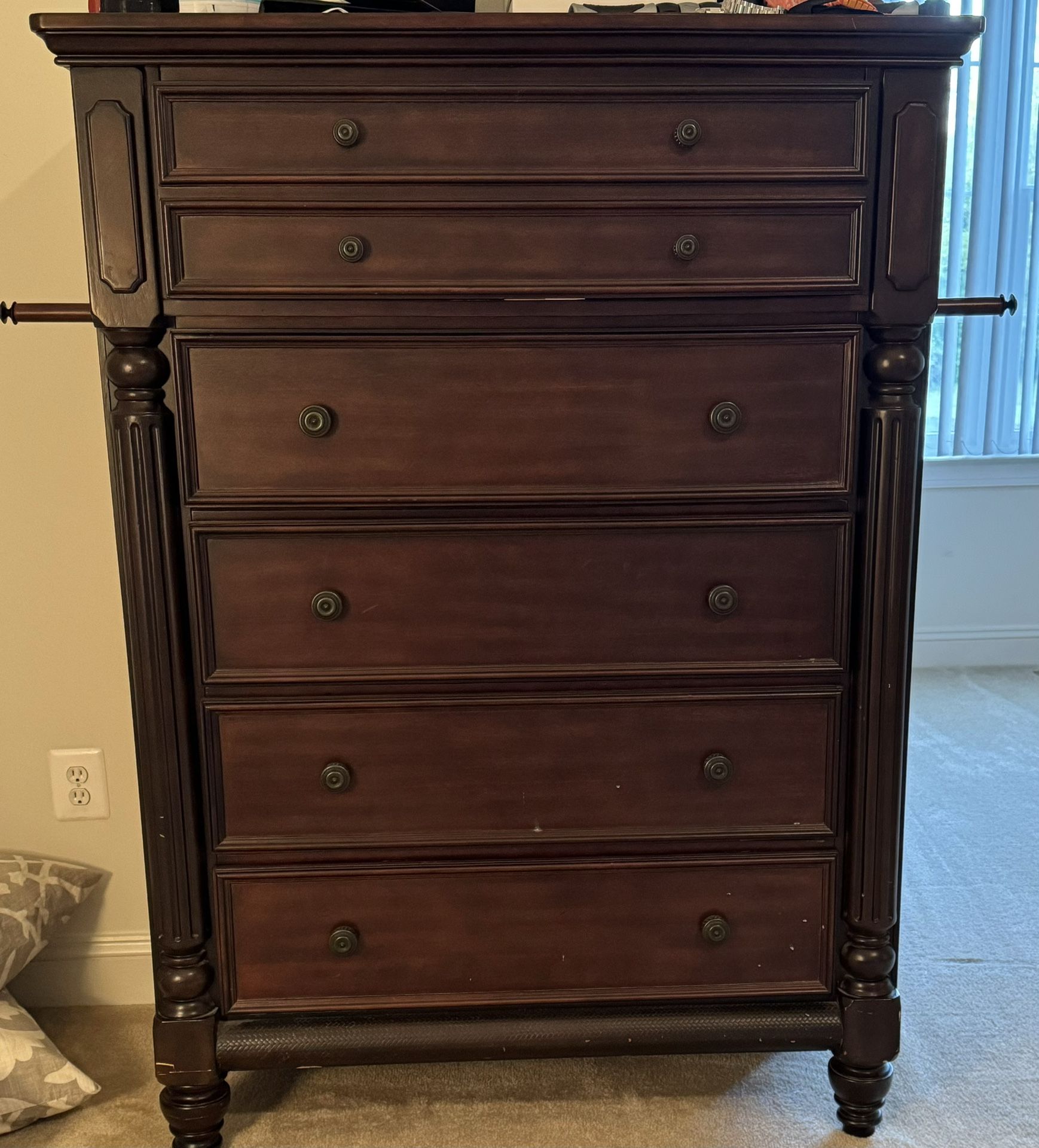 Ashley Signature Key Town 5 Drawer Chest with Hanging Rods & Long Dresser with Mirror (Solid Built To Last Nice Furniture)