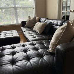 Black Couch With Ottoman 