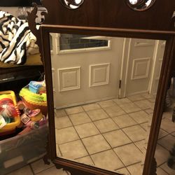 Vintage Wooden Mirror 