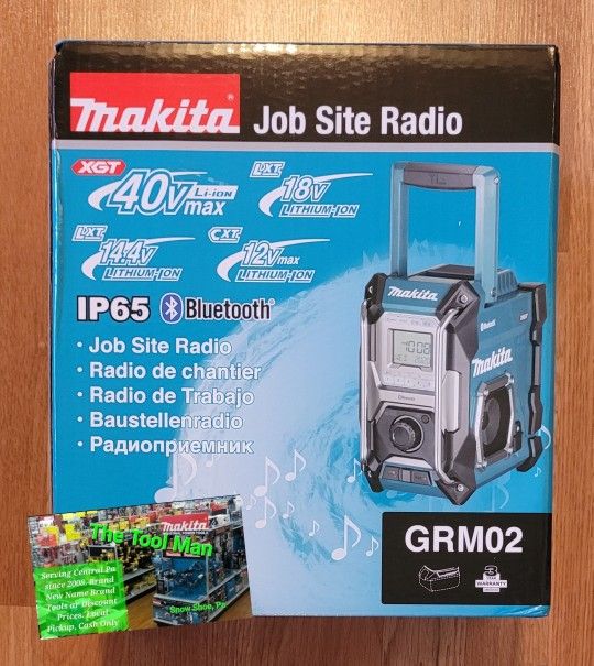 Makita 40v, 18v, 12v, 110v Cordless Bluetooth Jobsite Radio $145 Firm Pickup Only