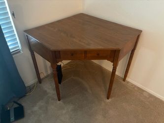 Vintage Wooden Corner Desk Table