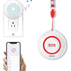 SINGCALL Caregiver Pager Panic Button Emergency Call Button for Elderly Alarm Bell Medical Alert Calling System for Seniors Waterproof Tuya Smart 1 SO