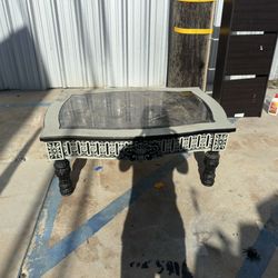Antique Glass Top Coffee Table