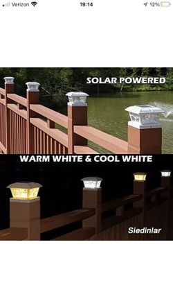4 Pack Outdoor Flame Light Solar Post Deck Fence Cap 4x4/5x5 Bright Light