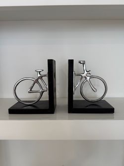 Modern Metal Bicycle Bookends (Set of 2)