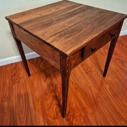 American Antique Solid Walnut Shaker Table / Desk with Drawer Tapered Legs