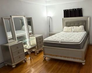 Vanity, QUEEN bed frame and Night stand