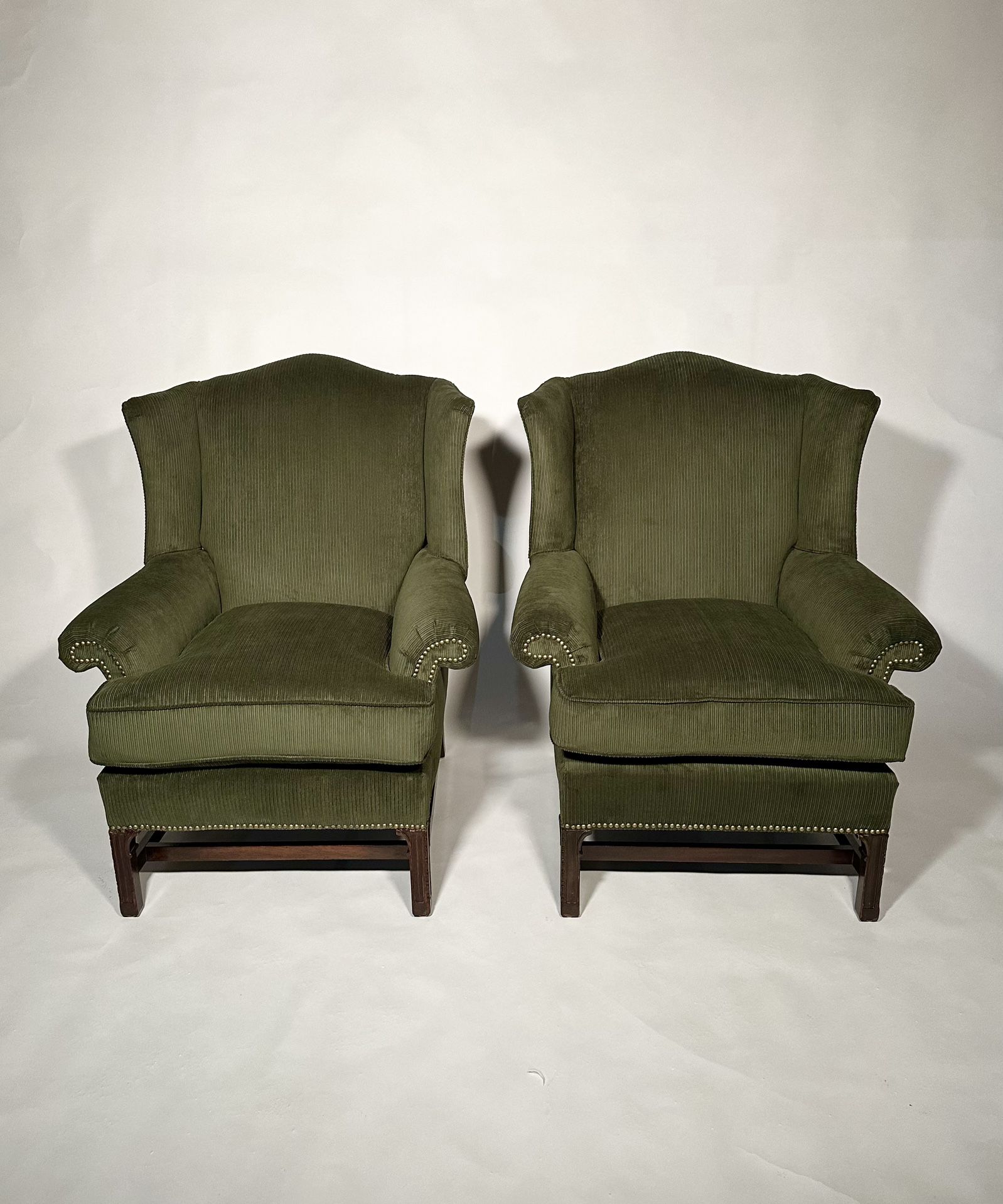 Pair of Vintage Gregorian style Wingback Chairs OBO