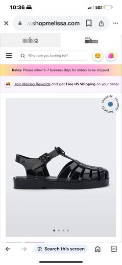 Mini Melissa Jelly Black Sandal Size 4