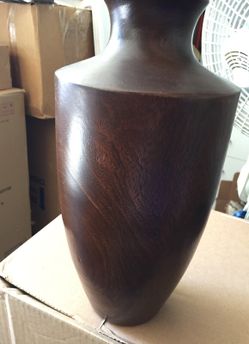 Beautiful solid dark wood vase