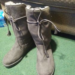 Grey Suede Boots