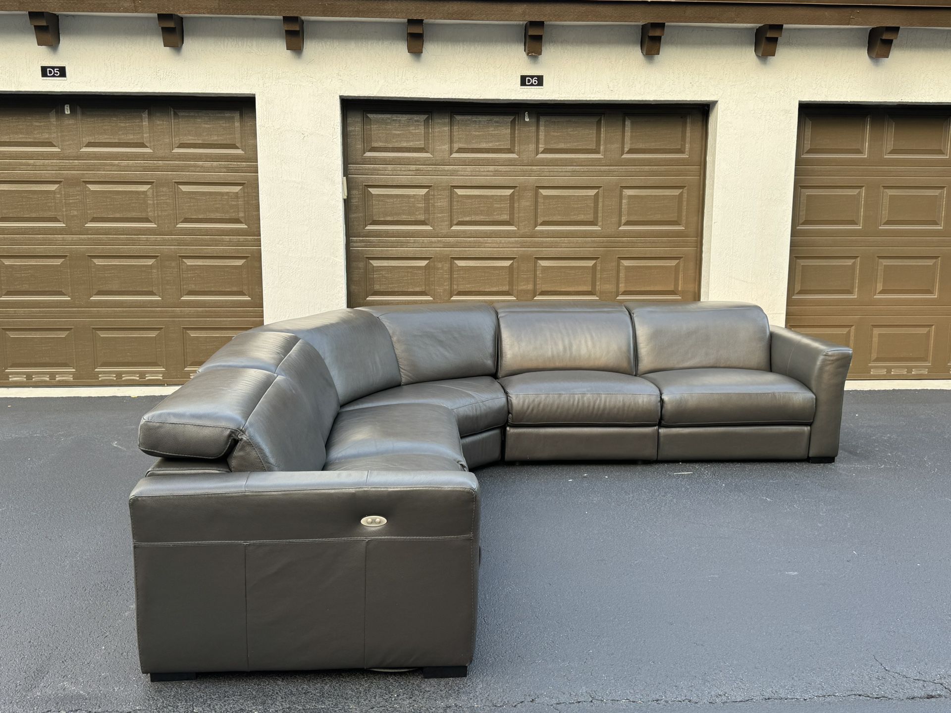 Sofa/Couch Sectional Recliners - Gray - Leather - Chateau d’ax - Delivery Available 🚛